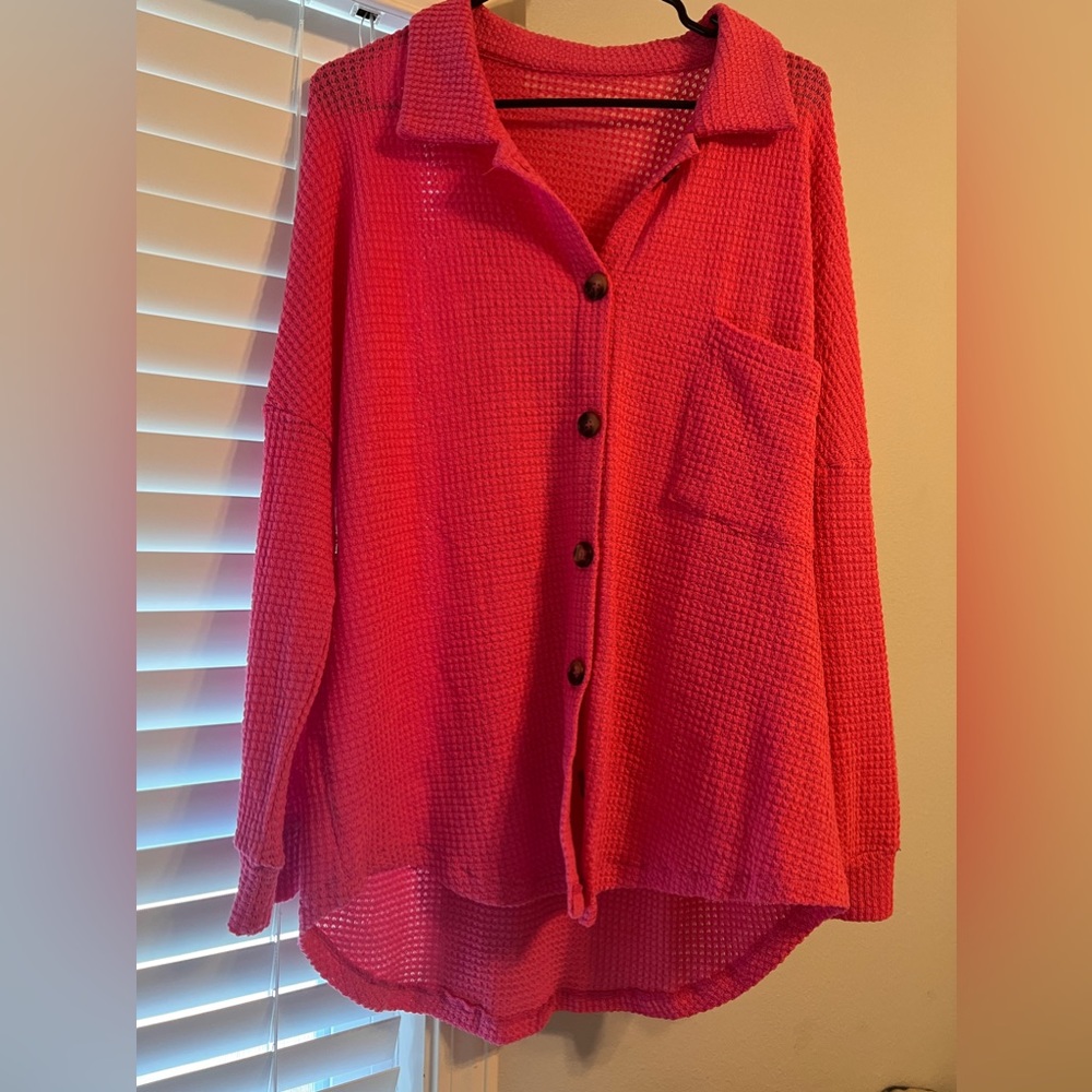 Collared shirt • Hot Pink• Large